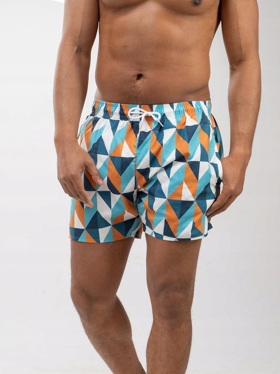 Spodenki Kąpielowe Do Pływania Męskie Szorty Kolorowe Mystars Fale M