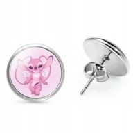 Biżuteria dla dzieci - Kolczyki Wkrętki Różowy Stworek Okrągłe Słodki Motyw Cute - miniaturka - grafika 1