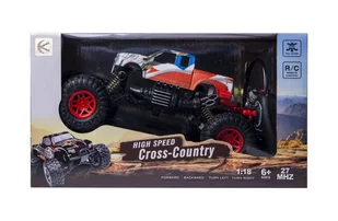 Samochód terenowy Cross-Country zdalnie sterowany, skala 1:18, czerwone koła - Zabawki zdalnie sterowane - miniaturka - grafika 1