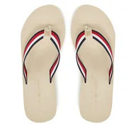 Klapki i japonki damskie - Japonki Tommy Hilfiger Th Corporate Wedge Beach Sandal FW0FW08520 Beżowy - miniaturka - grafika 1