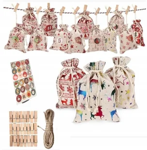 Kalendarz adwentowy do samodzielnego wykonania DIY woreczki - Ozdoby bożonarodzeniowe - miniaturka - grafika 1