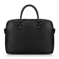 Torebki damskie - Męska torba na laptopa 16" z imitacji skóry czarna - miniaturka - grafika 1