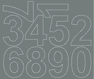 Pasmanteria - Cyfry samoprzylepne 8 cm szary z połyskiem - Błyszcząca - miniaturka - grafika 1