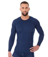 Pozostała odzież narciarska - Brubeck, Koszulka męska termiczna z długim rękawem, Active Wool, granatowy, rozmiar L - miniaturka - grafika 1