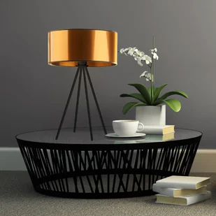 Designerska lampa stołowa czarno-miedziana SIERRA MIRROR - Lampy stojące - miniaturka - grafika 1