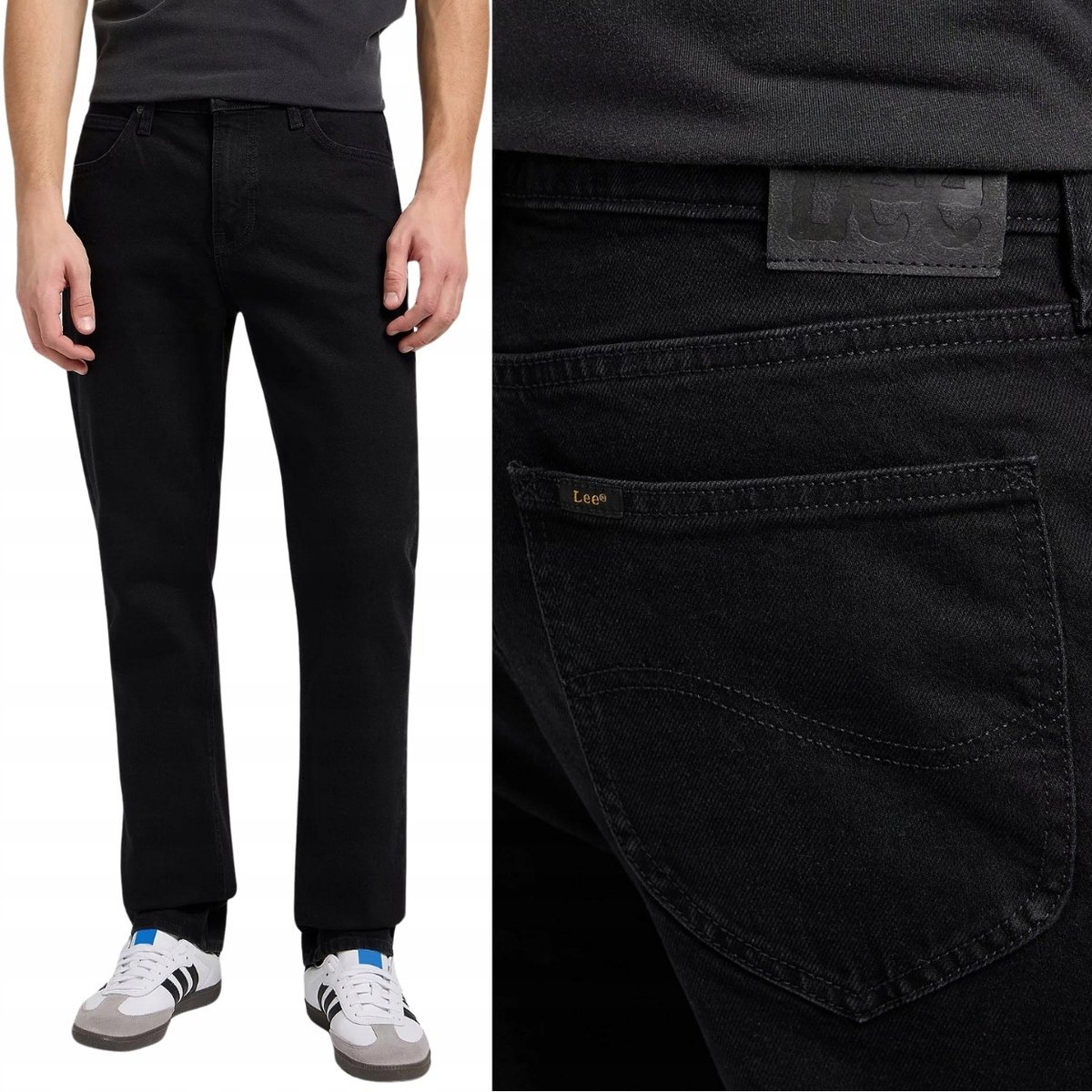 Lee WEST RELAXED Black Rinse KLASYCZNE LUŹNE PROSTE CZARNY DżINS W33 L34