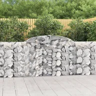 Ogrodzenia - vidaXL Kosze gabionowe, 4 szt, 300x30x100/120 cm, galwanizowane żelazo - miniaturka - grafika 1