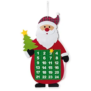 Mopec NA27 Kalendarz adwentowy filcu Święty Mikołaj 48x74,5cm, Red - Ozdoby bożonarodzeniowe - miniaturka - grafika 1