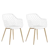 Krzesła - Beliani Zestaw 2 krzeseł do jadalni biały NASHUA - miniaturka - grafika 1
