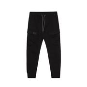 Spodnie męskie - Cropp - Czarne jeansy jogger z kieszeniami cargo - Czarny - miniaturka - grafika 1