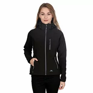 Trespass damskie Bela II kurtka softshell wodoszczelne o Zdejmowany kaptur, czarny, XS FAJKSSM20002_BLKXS - Kurtki damskie - miniaturka - grafika 1