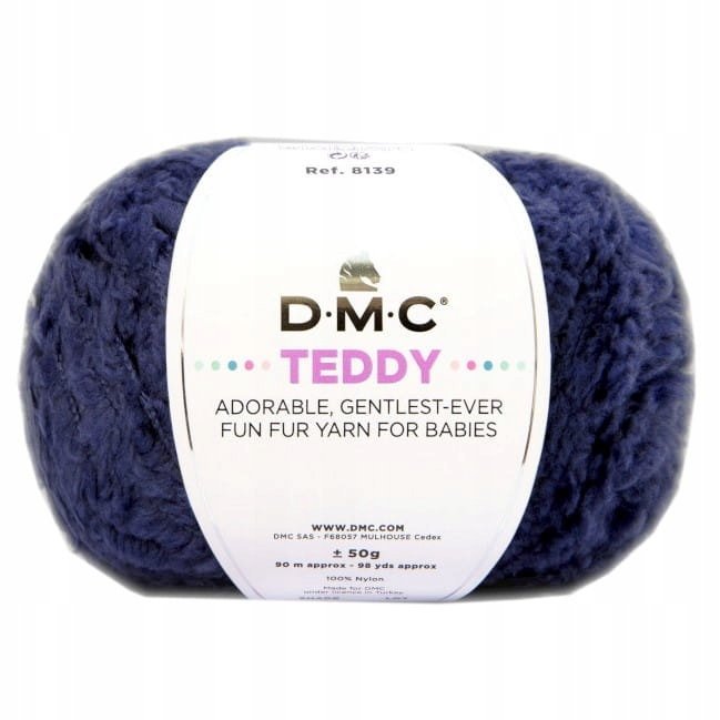 włóczka DMC TEDDY kol. 323 ciemny jeansowy