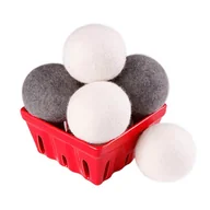 Środki do prania - KULE WEŁNIANE KULKI do PRANIA Suszenia ZMIĘKCZAJĄCE na KŁACZKI 7cm x 6szt - miniaturka - grafika 1