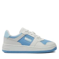 Sneakersy damskie - Sneakersy Tommy Jeans Tjw Retro Basket Tonal Logo EN0EN02571 Niebieski - miniaturka - grafika 1