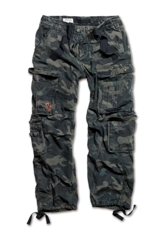 spodnie bojówki AIRBORNE VINTAGE TROUSERS BLACK CAMO-L