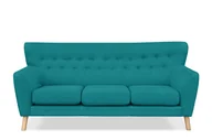 Sofy i kanapy - Sofa 3 NEBRIS *turkusowy, 202x92x90, tkanina/metal/drewno - miniaturka - grafika 1