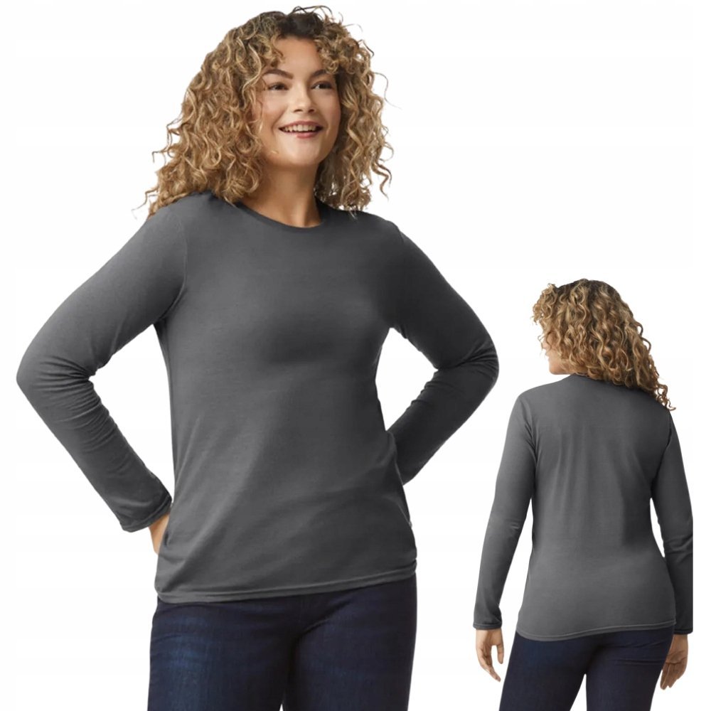 Koszulka T-Shirt Długi Rękaw Bawełna SOFTSTYLE Gildan GI64400 SZARA 2XL