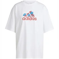Koszulki i topy damskie - Koszulka damska adidas Flower Pack Badge of Sport biała IT1421 L - miniaturka - grafika 1