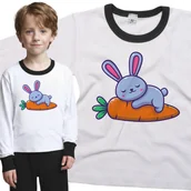 Piżamy dla dziewczynek - Piżama dziecięca Królik Zając Tulący Wielką Marchew Dzień Marchewki 86/92 - VoloDonum - miniaturka - grafika 1