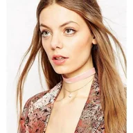 Naszyjniki - NASZYJNIK CHOKER TASIEMKA Z PEREŁKĄ CZARNY - miniaturka - grafika 1