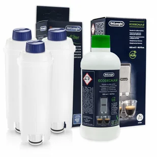 Zestaw Do Delonghi, Filtr DLSC002 3szt, EcoDecalk 5513291781 500ml - Akcesoria i części do ekspresów do kawy - miniaturka - grafika 1