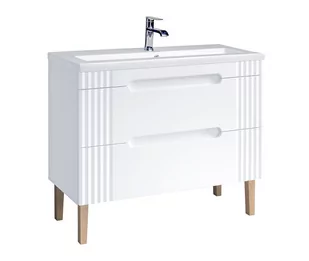 Szafka z umywalką, stojąca, Fiji, 100x46x62 cm, biały, mat - Szafki łazienkowe - miniaturka - grafika 1