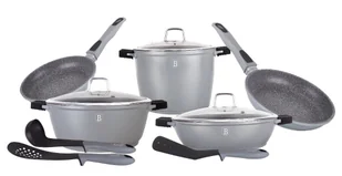 Berlingerhaus Zestaw garnków BERLINGER HAUS Granit Diamond I, szaro-czarny, 12 elementów - Zestawy garnków i patelni - miniaturka - grafika 2