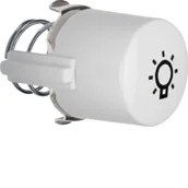 Wyłączniki światła i elektryczne - Serie 1930/Glas Przycisk do łącznika i sygnalizatora E10 z symbolem światła, biały - miniaturka - grafika 1