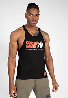 Koszulki sportowe męskie - Gorilla Wear Classic Fitness Tank Top – biały – Bodybuilding Sport czas wolny z nadrukiem logo, lekki i wygodny dla optymalnego ruchu z bawełny - grafika 1