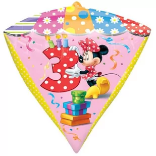 Amscan Balon foliowy "Minnie Mouse 3 urodziny", 17" DMZ 28622 - Urodziny dziecka - miniaturka - grafika 1