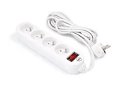 Przedłużacze i rozgałęźniki - Przedłużacz listwowy 3m - 4 x gniazdo zasilające 230V - Biały - miniaturka - grafika 1