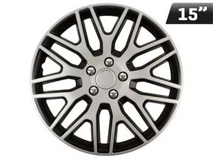 VERSACO S R O Kołpak dakar nc 15" silver&black ze śrubami chrom AMI-10943 - Kołpaki samochodowe - miniaturka - grafika 1