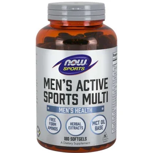 NOW Men's Active Sports Multi 180caps - Witaminy i minerały dla sportowców - miniaturka - grafika 1