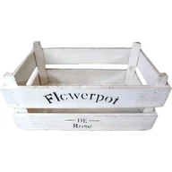 Donice - Biała Drewniana Skrzynka z Czarnym Nadrukiem - Mał - miniaturka - grafika 1