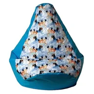 Fotele i pufy dla dzieci - Pufa worek GO GIFT Kraina Lodu Niebieski XL 130 x 90 cm - miniaturka - grafika 1