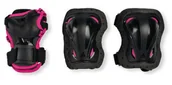 Ochraniacze - Rollerblade SKATE GEAR JUNIOR 3 PACK black/pink - miniaturka - grafika 1