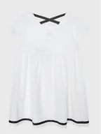 Sukienki i spódniczki dla dziewczynek - United Colors Of Benetton Sukienka letnia 4O9TCV013 Biały Regular Fit - miniaturka - grafika 1