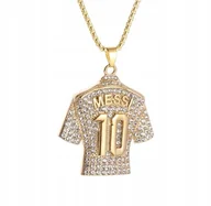 Wisiorki - Naszyjnik wisiorek koszulka Lionel Messi 10 Goat złoty prezent streetwear - miniaturka - grafika 1