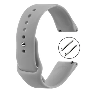 Pasek do smartwatch 22 mm / Silikonowy / Uniwersalny / S01 - szary + teleskopy - Akcesoria do smartwatchy - miniaturka - grafika 1