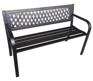 Ławki ogrodowe - Czarna parkowa ławka ogrodowa z oparciem - Happy 4X - miniaturka - grafika 1