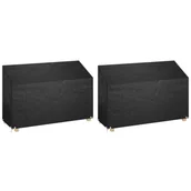 Pokrowce na meble ogrodowe - Pokrowce na ławki ogrodowe, 2 szt, 8 oczek, 190x70x70/88 cm, PE Lumarko! - miniaturka - grafika 1