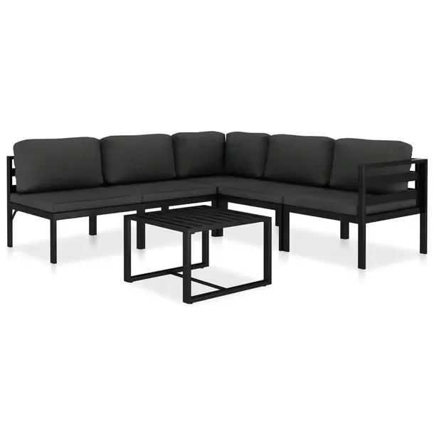 Modułowy zestaw wypoczynkowy do ogrodu antracytowy z aluminium 70x70 cm