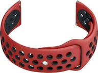 Akcesoria do smartwatchy - Pasek gumowy do smartwatch U11 - czerwony/czarny - 20mm - miniaturka - grafika 1