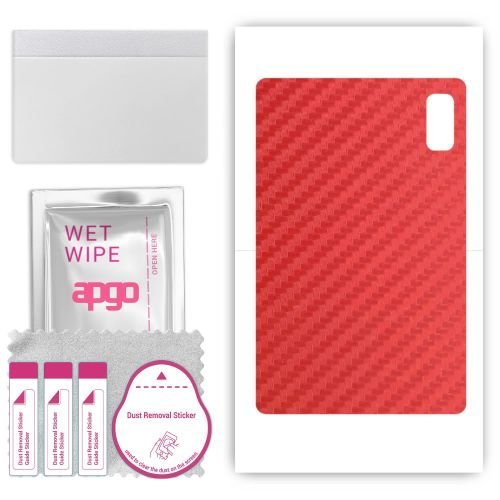 folia naklejka skórka strukturalna na TYŁ do HTC A103 Plus - Carbon Czerwony - apgo SKINS