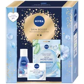 Zestawy kosmetyków damskich - Nivea Skin Boost zestaw odświeżający krem na dzień 50ml + dwufazowy płyn do demakijażu oczu 125ml + nawilżająca maska w płachcie 1szt - miniaturka - grafika 1