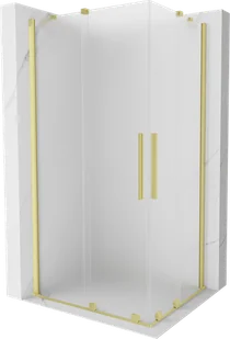 Mexen Velar Duo kabina prysznicowa rozsuwana 90x80 cm, szron, złota szczotkowana - 871-090-080-32-55 - Kabiny prysznicowe - miniaturka - grafika 1