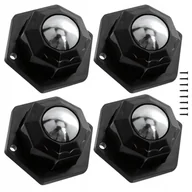 Meble modułowe i akcesoria - ROLKA KULA MEBLOWA 360 STOPNI CICHE KÓŁKA DO MEBLI ROLKI 20mm 4 szt CZARNE - miniaturka - grafika 1