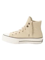 Trampki damskie - Converse Skórzane sneakersy "Ctas Lift Platform Wearherized" w kolorze beżowym - miniaturka - grafika 1