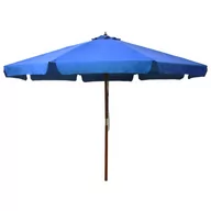 Parasole ogrodowe - Lazurowy parasol ogrodowy z drewnianym słupkiem - Karcheros - miniaturka - grafika 1