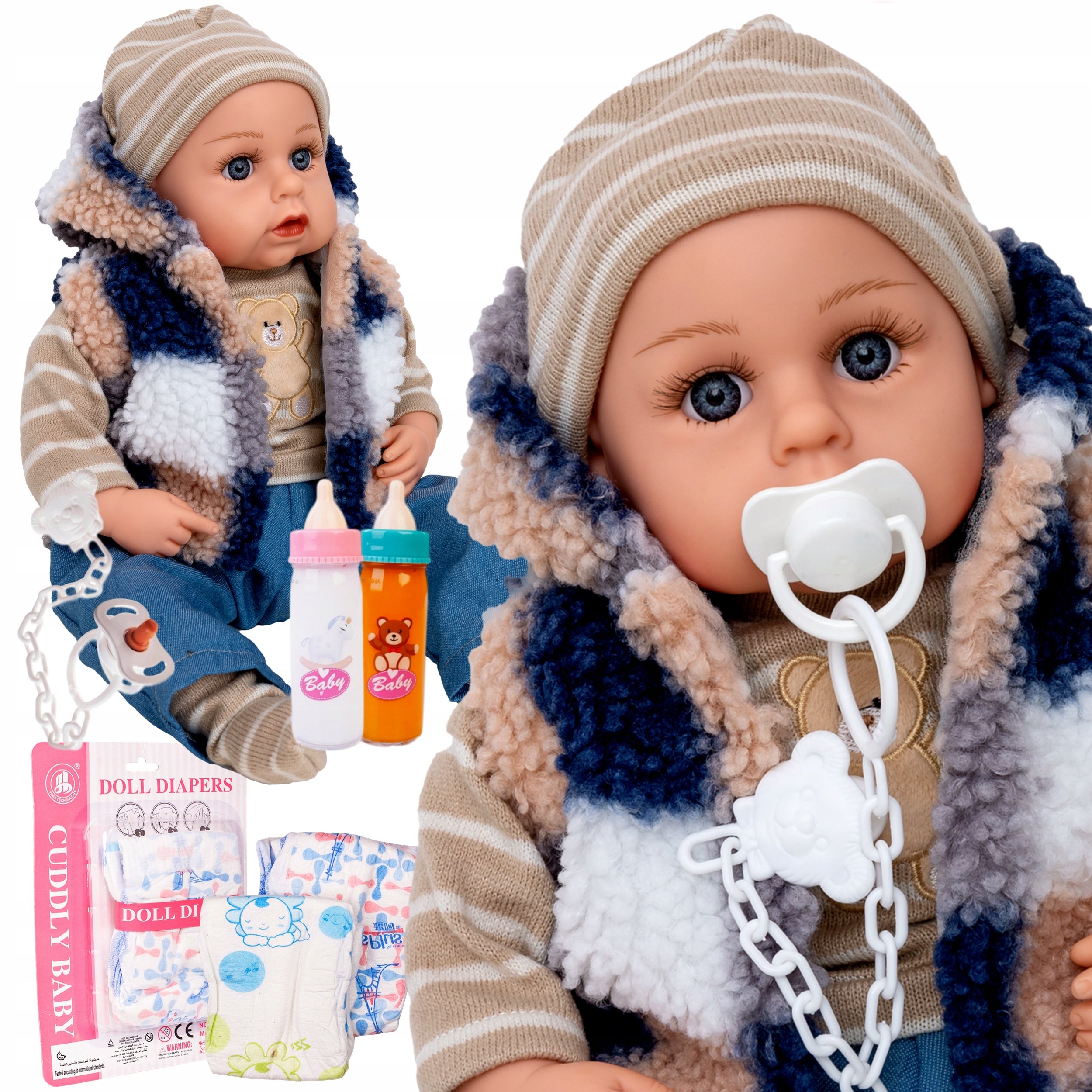 Lalka Bobas Jak Żywa Interaktywna mówi śpiewa Zestaw z Akcesoriami XXL